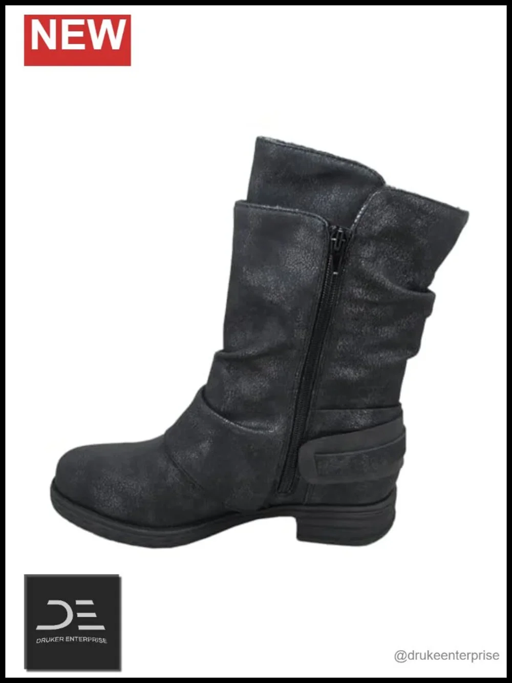 Jellypop Women's Mid-Calf Boot Synthetic Upper